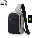 Fengdong kleine USB-Lade Umhängetasche Männer Messenger Bags männliche wasserdichte Schlinge Brusttasche Junge Reisetasche Männer Umhängetaschen