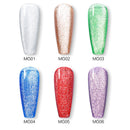 Beautilux Gel-Nagellack-Set Platinum Glitter Bling Gloss Holographic Mermaid Semi Permanent Nails Gels Lack Nagellack