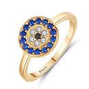 KALETINE Reine 925 Sterling Silber Ringe für Frauen Lucky Evil Eye Charm Blau CZ Finger Gold Ringe Männer Verlobung Hochzeit Schmuck