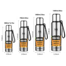 UPORS, termo de acero inoxidable de gran capacidad, termo portátil al vacío, vaso aislado con botella térmica de cuerda, 500/700/1000/1500ml