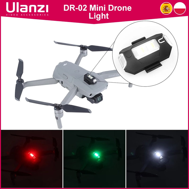 Luz de Dron recargable Ulanzi DR-02 para DJI Mavic 2 Pro/air 2 Night Fly, iluminación estroboscópica anticolisión, accesorios para Dron