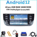 4G SIM Wireless Carplay Android 12.0 For Fiat Linea Punto EVO 2012-2015 Auto Radio Head Unit GPS Navigation Multimedia Player