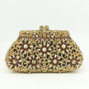 Boutique De FGG Flower Crown Minaudiere Clutch Silber Kristall Abendhandtasche Damen Party Prom Bag Braut Clutches Hochzeit Geldbörse