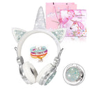 Niedliche Einhorn-Kopfhörer 3D-Stereo-Musik Kinderkopfhörer mit Mikrofon Mädchen-Handy Kinder-Headset mit Kabel Gamer-Geschenk
