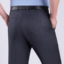 Pantalones de seda finos de negocios de verano para hombre 29-56 pantalones de traje holgados de oficina transpirables negros clásicos formales de talla grande para hombre