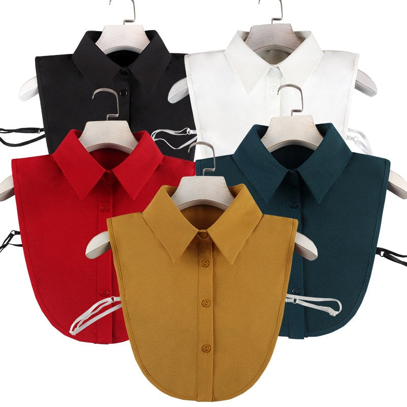 Women Chiffon Fake Collarr Vintage Detachable Shirt Collar Blouse Sweater  Collar Lapel Top Women Clothes Accessories