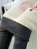 CHRLEISURE, mallas elásticas de terciopelo de invierno para mujer, mallas cálidas de cintura alta, mallas gruesas de invierno de Cachemira de cordero para mujer