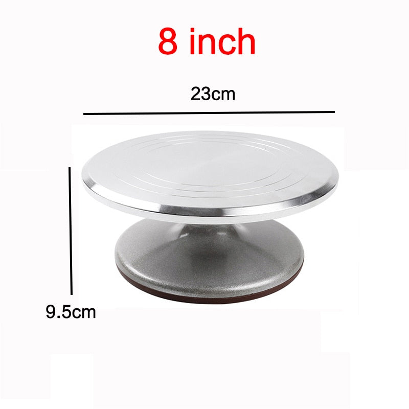 8-12 Inch High-quality Cake Turntable Platform Aluminum Alloy Rotating Baking Stand Decorating Tools Mould Scale Maker Dessert