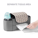 Universal-Kinderwagen-Organizer, erweiterbare Wickeltasche mit Schultergurt, Getränkehalter, Reißverschlusstasche, Kinderwagen-Zubehör, Reisen