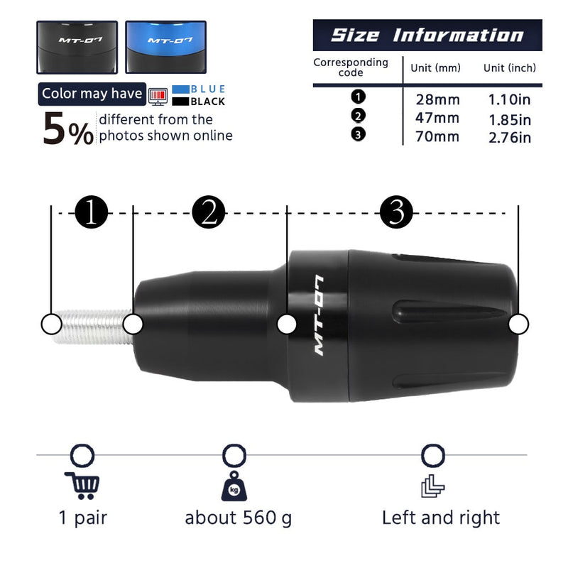 Protector de choque de deslizadores de marco de MT-07 para YAMAHA MT07 2014-2023 FZ07 Tracer 700/GT 7 accesorios de motocicleta almohadilla de protección contra caídas