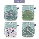 Elinfant Grey Mesh Cloth 4pcs Umweltfreundliche Windel Waschbare Stoffwindel Verstellbare Babywindel Wiederverwendbare Taschenwindeln