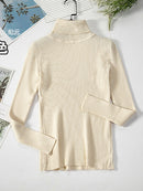 2022 suéteres básicos de cuello alto para mujer, suéter grueso y cálido para otoño e invierno, Tops ajustados, suéter de punto acanalado, Jersey suave para mujer