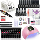 Nagel-Set Maniküre-Set mit 114 W / 120 W / 54 W LED-Nagellampe 35000 U / min Nagelbohrmaschine 20/10 Farbe Poly Extension Nail Gel Set