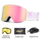 COPOZZ OTG Magnetische Skibrille Snowboard Maske für Männer Frauen Personalisierte Brillen Zylindrischer UV400 Schutz Schneebrille Erwachsene