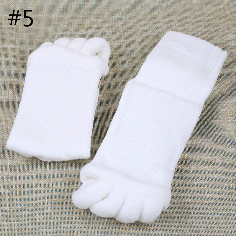 1Pair BYEPAIN Five Toes Separators Foot Sock Hallux Valgus Corrector Bunion Adjuster Foot Care Alignment Straightener Socks