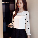 Long Sleeve Women Blouse Shirt Fashion 2023 Chiffon Women&