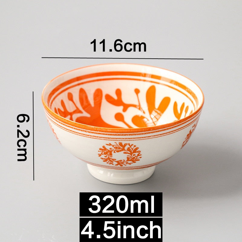 Cuenco de arroz japonés y de viento de 4,5 pulgadas, cuenco de cerámica sin esmaltar para escaldar, cuenco de sopa Simple europeo para el hogar, patas altas