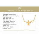 Lotus Fun 18K Gold Aladdin's Lamp Pendant Necklace Real 925 Sterling Silver Natural Handmade Designer Fine Jewelry for Women