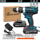 2 Geschwindigkeit 21 V Schlagbohrmaschine Schlagschrauber Elektrische Drahtlose Elektrowerkzeuge Lithium-Ionen-Akku Zum Bohren in Stahl Holz Keramik
