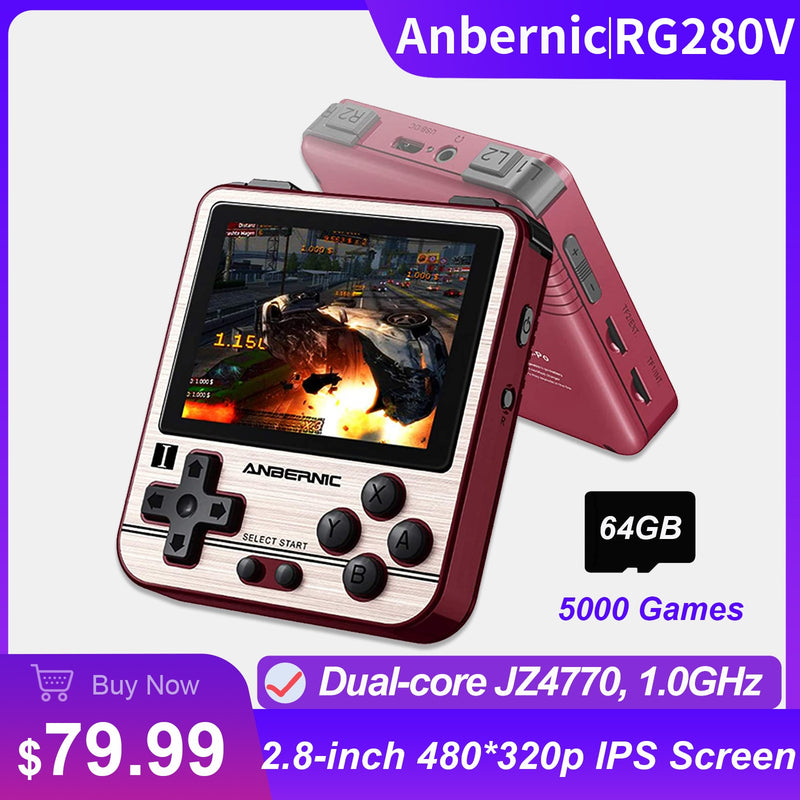ANBERNIC 280V RG280V Retro Game Console Open Sourse System 5000 Games PS1 Player Portable Pocket RG280V Handheld Game Console
