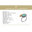 Lotus Fun Real 925 Sterling Silber Natürlicher Labradorit Feiner Schmuck Verstellbarer Ring Interessanter goldener Wimpernring für Frauen