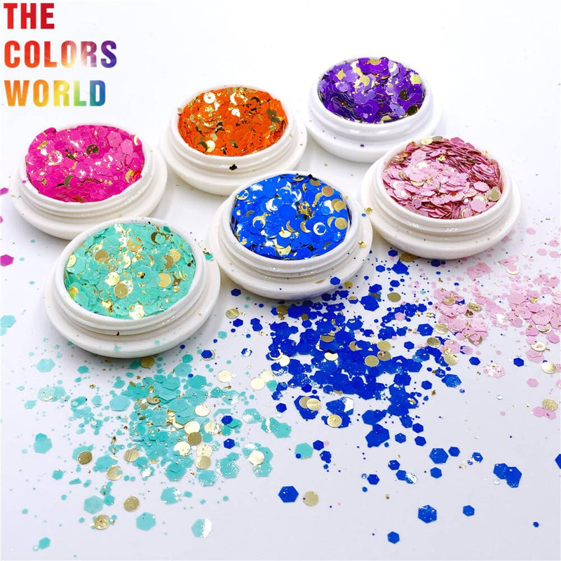 TCT-381 Mix Shape Chunky Glitter Nails Glitter Nail Art Decoration Confetti Style Body Art Tumbler  Accessories Party Supplier