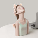 ARTLOVIN Schmetterlings-Fee-Figuren Mädchen-Figuren Kunstharz-Tischstatuen kreative Charaktere mit goldenem Metall-Tablett Heimdekoration Handwerk