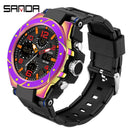 SANDA Marke Herrenuhr Military Outdoor Sports Wasserdichte Uhren Dual Display Quarz LED Digitaluhr Relogio Masculino