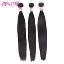 Sweetie Straight Hair Bundles mit frontalen brasilianischen natürlichen Echthaar-Webart-Bundles mit Verschluss 9A Remy-Haarverlängerung