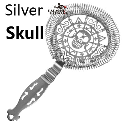 Skull And Mechanical Watch Bar Strainer Sprung Cocktail Strainer Stainless Steel Deluxe Strainer Bar Tools