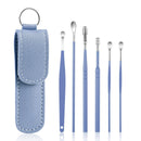 6 teile/satz Ohrenschmalz Picker Edelstahl Earpick Wachsentferner piercing kit ohrenschmalz Kürette Löffel Pflege Ohr Clean Toolear reiniger