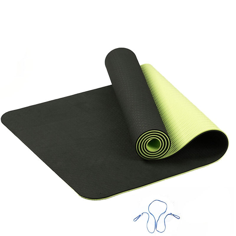 Alfombrilla de Yoga TPE de 6MM de densidad, almohadilla de ejercicio, antideslizante, plegable, para gimnasio, Fitness, Pilates, suministros, alfombrilla antideslizante para jugar en el suelo