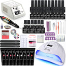 Nagel-Set Maniküre-Set mit 114 W / 120 W / 54 W LED-Nagellampe 35000 U / min Nagelbohrmaschine 20/10 Farbe Poly Extension Nail Gel Set