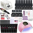 Nagel-Set Maniküre-Set mit 114 W / 120 W / 54 W LED-Nagellampe 35000 U / min Nagelbohrmaschine 20/10 Farbe Poly Extension Nail Gel Set