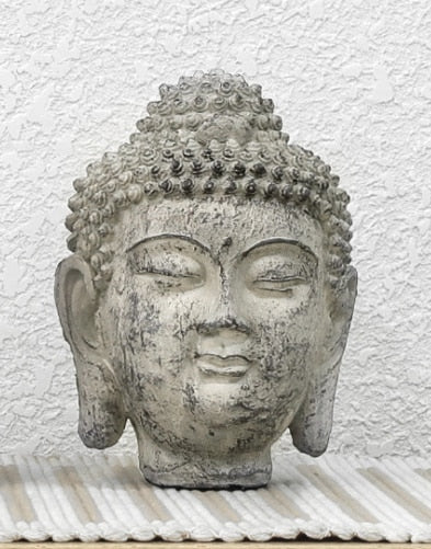 Buddha-Statue aus Harz, chinesische Buddha-Statue, Garten, großer Buddha-Kopf, Sandstein-Statue, Dekoration, Buddha-Dekoration