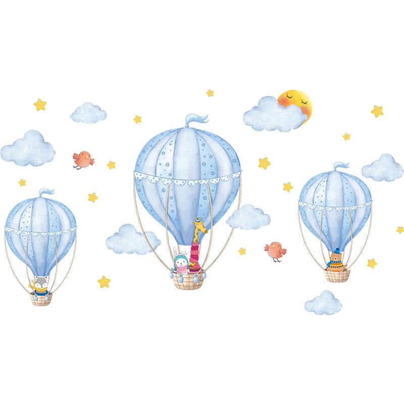 Heißluftballons Wandaufkleber DIY Cartoon Wolken Wandtattoos für Kinderzimmer Baby Schlafzimmer Kindergarten Kinderzimmer Dekoration