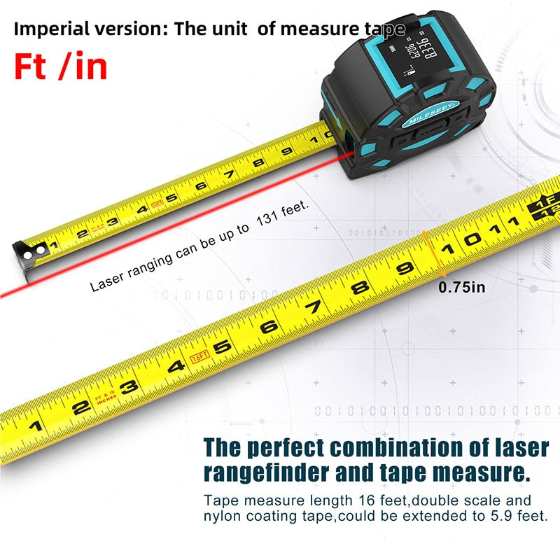 Mileseey DT10 / DT11 Laser Telescopic Tape Measure 2-in-1 Digital Distance Rangefinder with Anti-drop LCD Display,Magnetic Hook