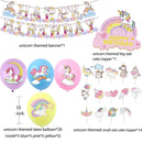 Unicorn Party Supplies Einweggeschirr-Set Kindergeburtstagsfeier Dekoration Unicornio Decor Plates Cup Banner Baby Shower