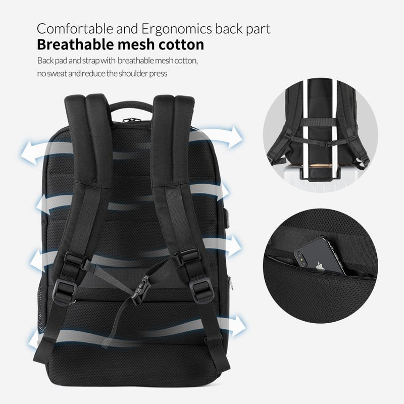 Lifetime Warranty 39L Large Capacity Men Backpack 17.3 inch Laptop Backpack Men Anti theft Travel Bag Waterproof Male Schoolbag