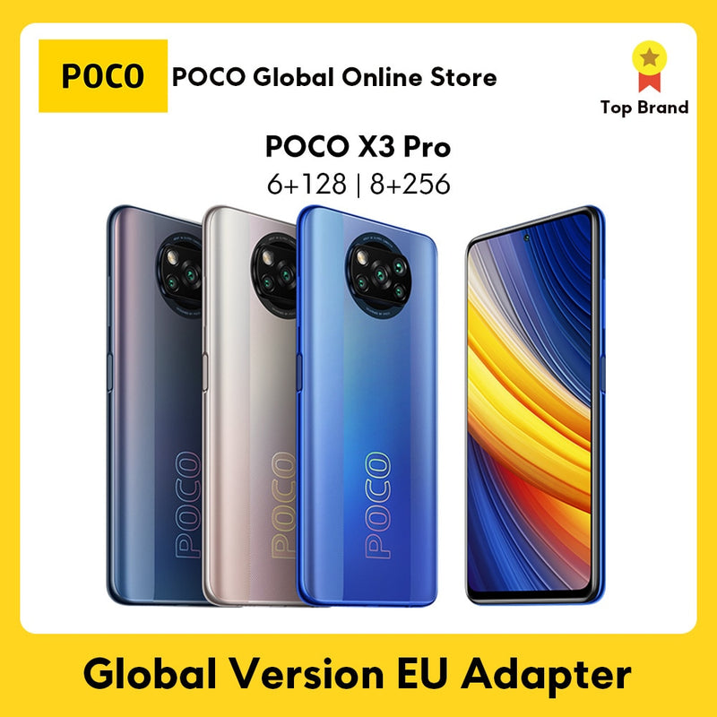 POCO X3 Pro Global Version 6GB+128GB/8GB+256GB Xiaomi Smartphone Snapdragon 860 120Hz DotDisplay 33W Schnellladegerät AI Kamera NFC