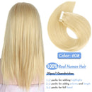 AW-Klebeband aus Echthaar, gerade Verlängerungen, schwarz, braun, unsichtbar, nahtlos, keine Remy-Hauteinschlagfaden, europäische Naturhaarverlängerung