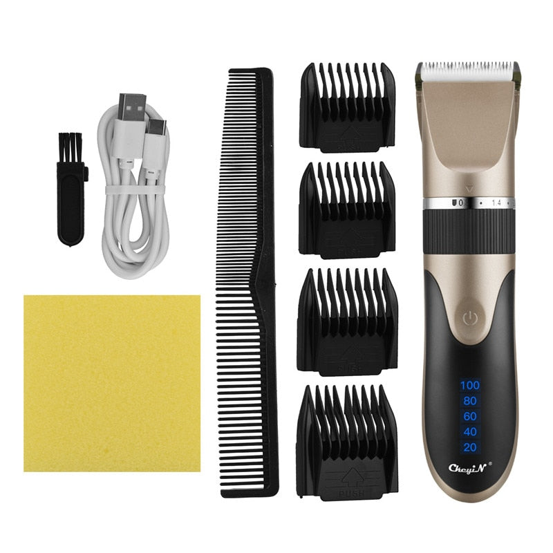 Cortadora de pelo profesional, cortadora de pelo recargable por Usb Digital para hombres, cortadora de pelo, cuchilla de cerámica, cortadora de pelo, máquina de peluquero