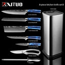 XITUO Kitchen Chef Set 4-8PCS Set Messer Edelstahl Messerhalter Santoku Utility Cut Cleaver Brot Schälmesser Schere