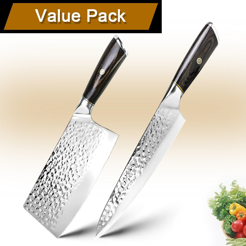 Cuchillo de Chef MYVIT 5CR15, cuchillos de cocina chinos de 7 pulgadas, cuchillo para rebanar carne y verduras, hoja súper afilada, cuchillo de acero inoxidable