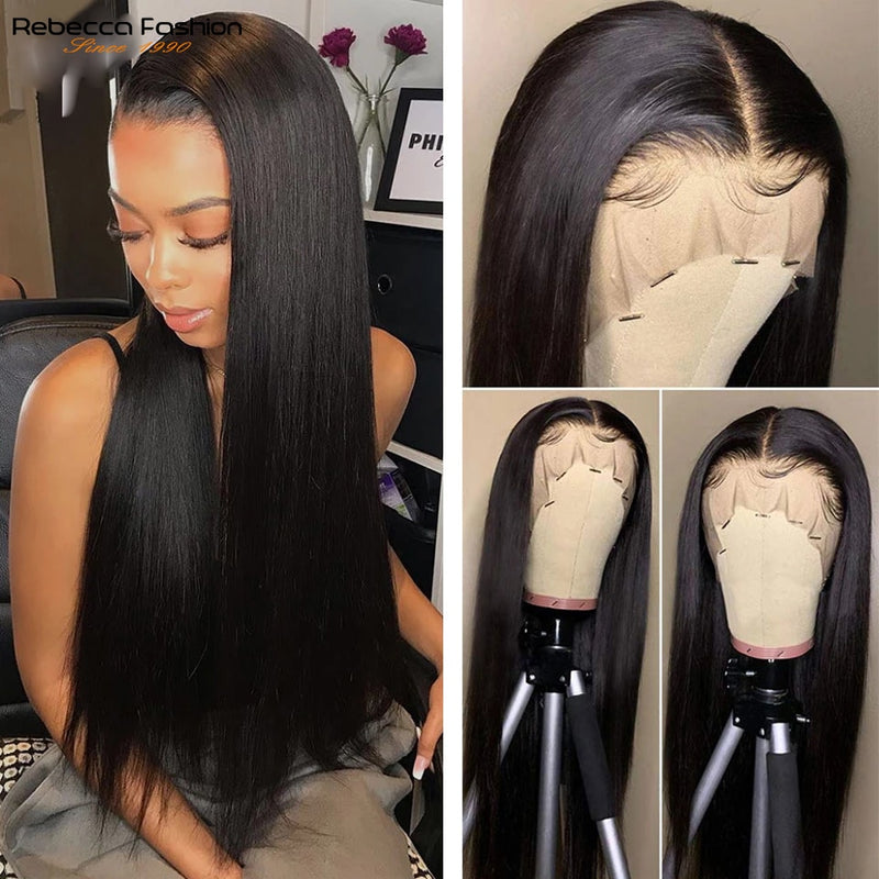 Burgundy HD Transparent Lace Front Human Hair Wigs Ombre 99J Straight Lace Frontal Wig For Women Pre Plucked 13x1x6 Lace Wig