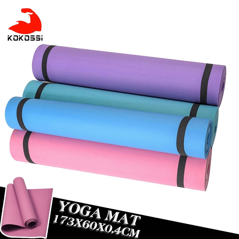 KoKossi Fashion Yoga Mat Size 173x60x0.4cm Non-slip Slimming Exercise Fitness Gymnastics Mat Body Building Esterilla Pilates