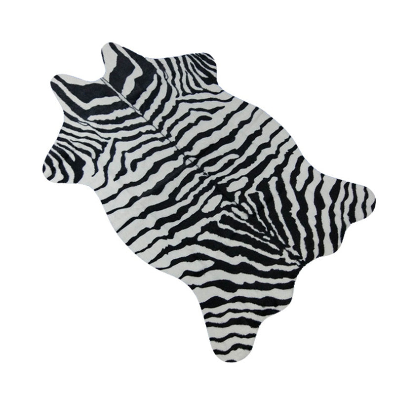 1x Zebra Cow Sheep Printed Carpet Velvet Faux Leather Carpet Animal Fur Printed Living Room Coffee Table Carpet Non-slip Mat