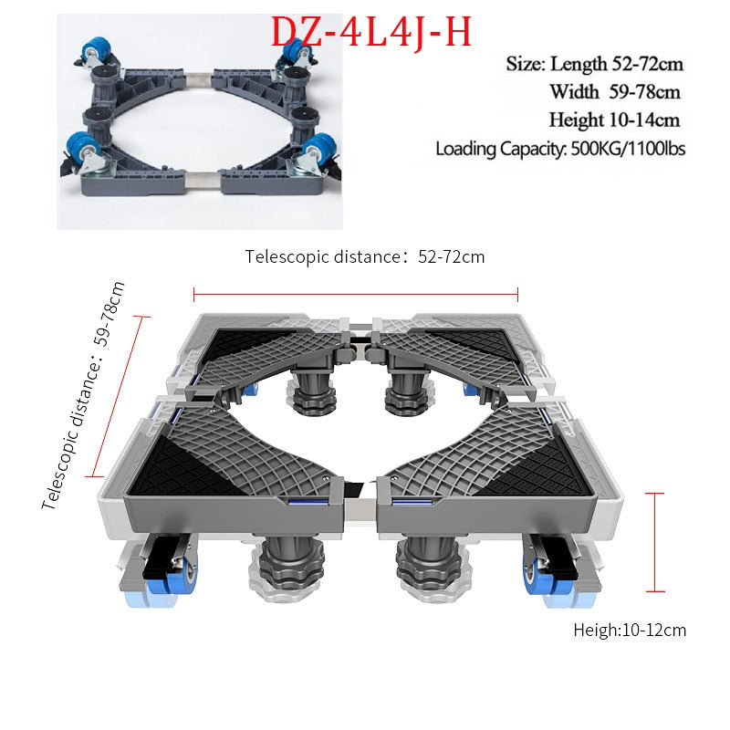 LVDIBAO Washing Machine Stand Multi-functional Movable Adjustable Base Mobile Roller for Washing Machine Dryer and Refrigerator