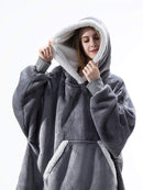 Sudaderas con capucha de gran tamaño para mujer, sudaderas con capucha de invierno, manta de TV gigante de lana con mangas, jersey de gran tamaño, sudaderas con capucha para mujer