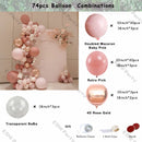 Doubled Dust Pink Boho Wedding Engagement Decoration Chrome Rose Gold Nude Balloons Garland Ballon Arch Global Birthday Decor